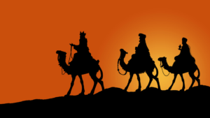 Wyobrażenie 3 podróżujących królów; Kaspra, Melchiora i Baltazara