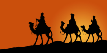 Wyobrażenie 3 podróżujących królów; Kaspra, Melchiora i Baltazara