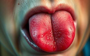 język przy szkarlatynie